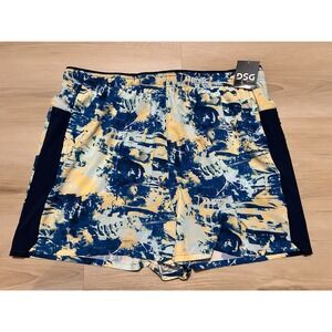 NWT DSG Men's‎ 2-In-1 Stride Short 5" Size XXL Chaos Blue Gleam Colorful Lined